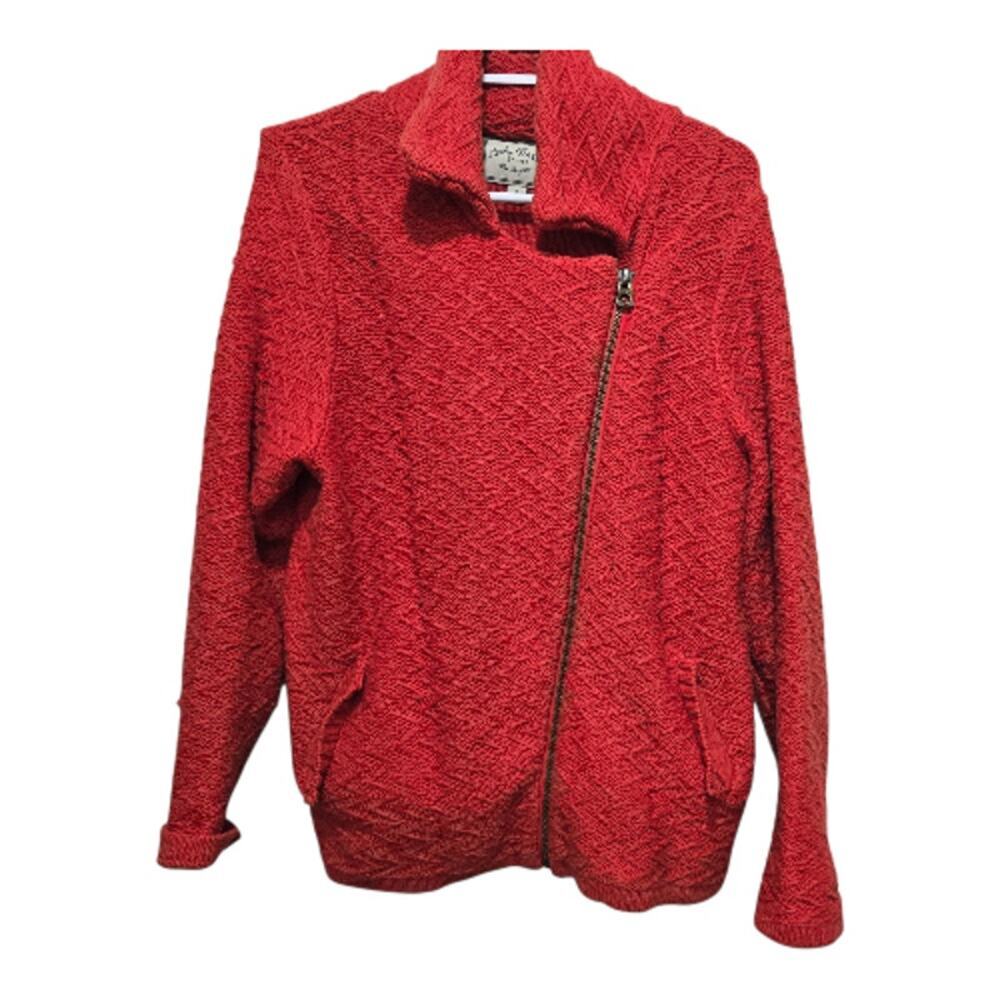 Lucky Brand Rust Textured Knit Zip Jacket Women’s XL